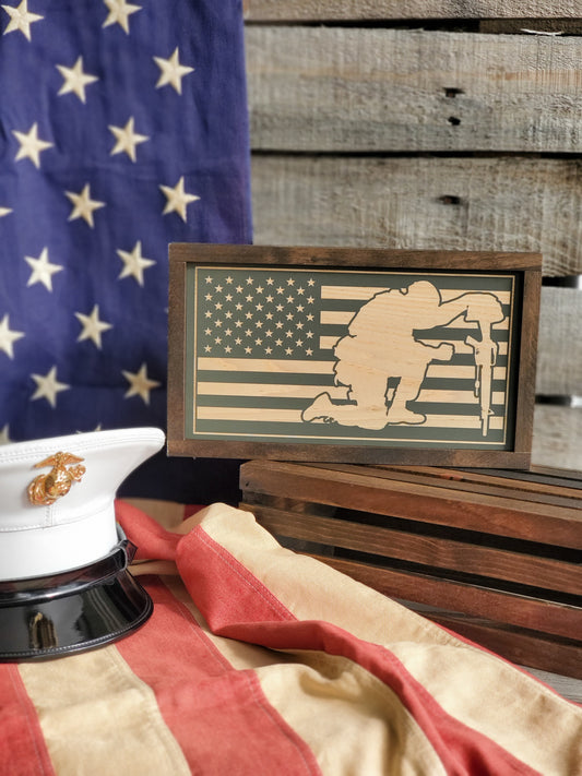 Honor the Fallen subdued flag sign