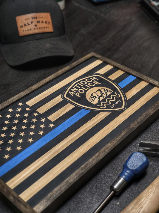 Subdued PD Flag sign